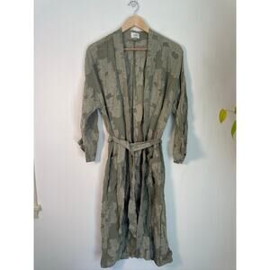 Wilfred Floral Embroidered Kimono Cardigan in Sage Green - S